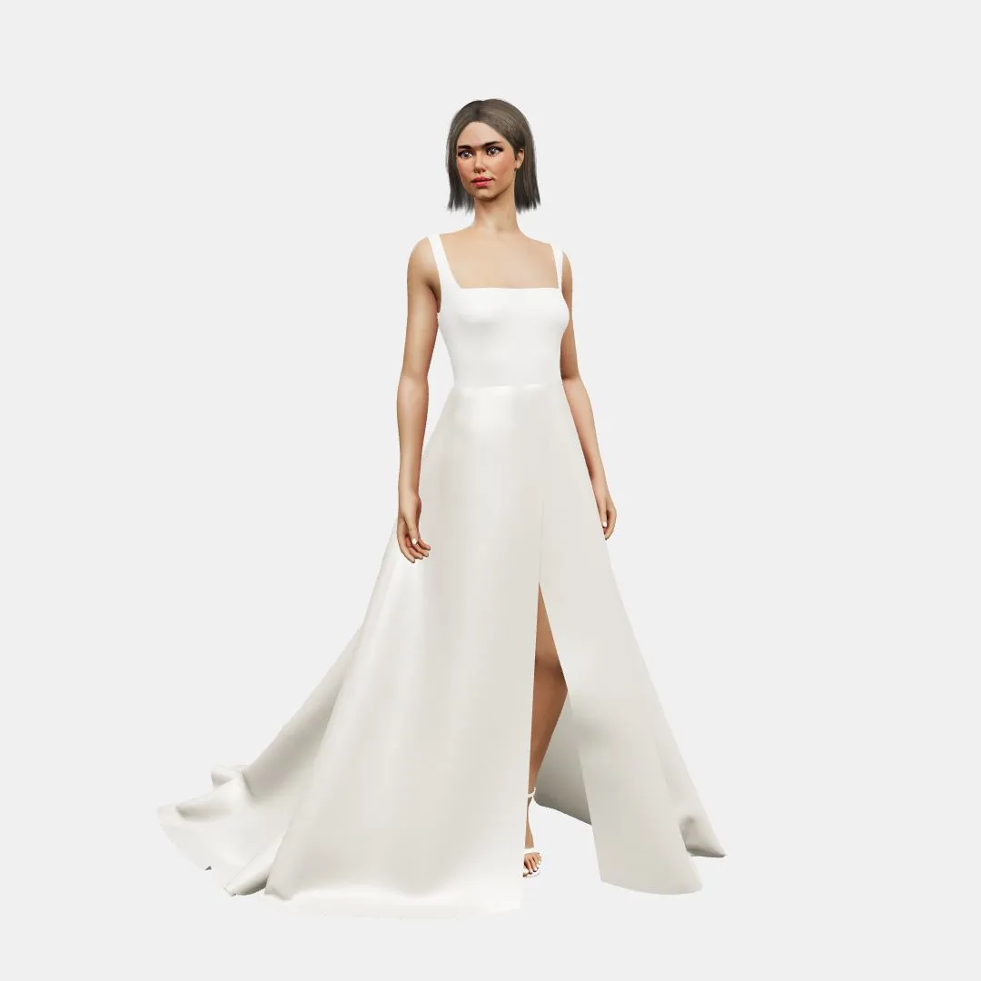 Square neck   A-line wrapped