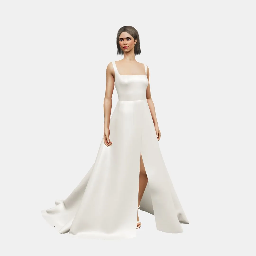 Square neck   A-line wrapped