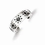 Sterling Silver Antiqued Sun Toe Ring
