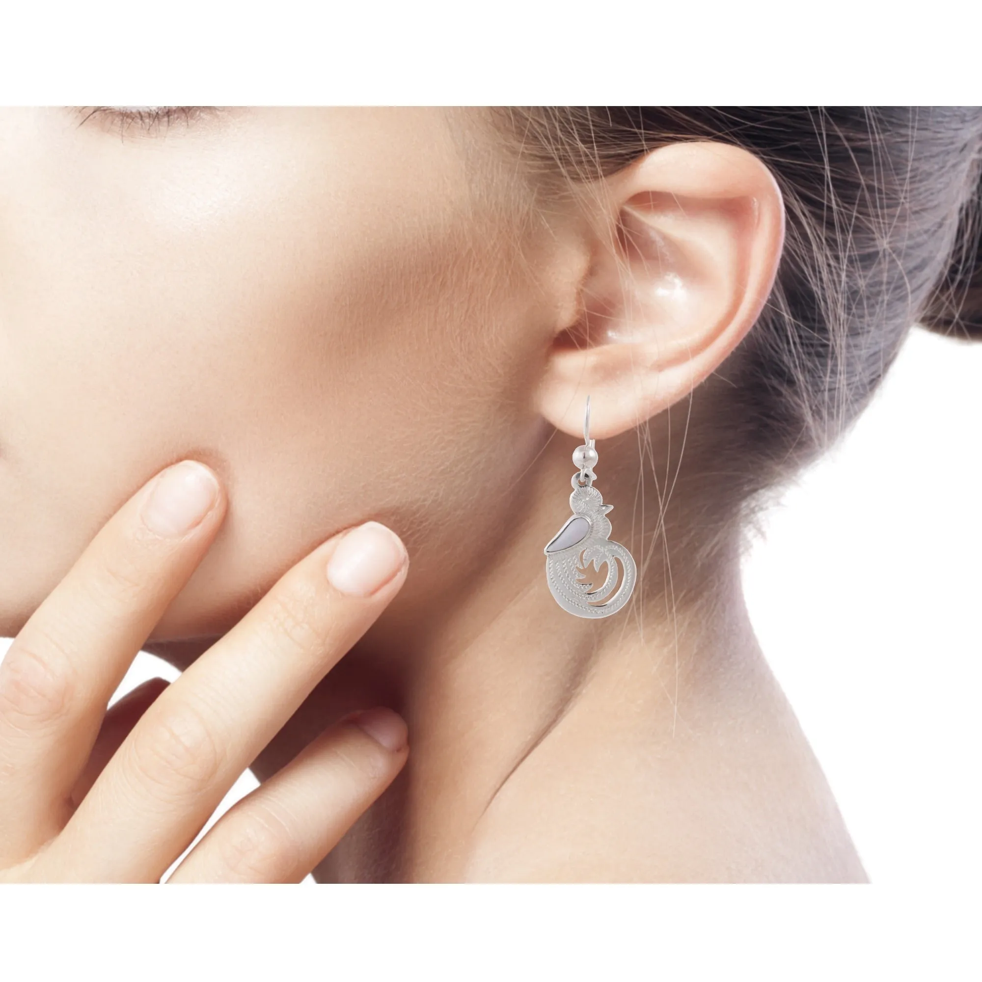 Sterling Silver Bird Jewelry Earrings with Lilac Jade Wing - Quetzal Beauty | NOVICA