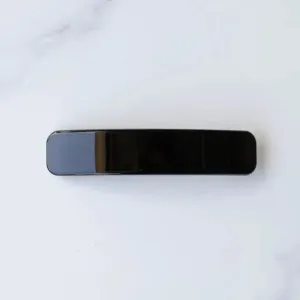 Tiepology - Glossy Rectangle Hair Barrette Clip (Black)