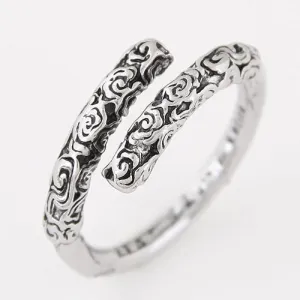TR19 Silver Floral Pattern Toe Ring
