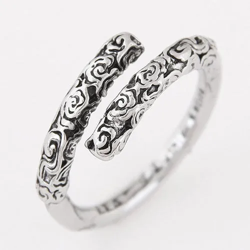 TR19 Silver Floral Pattern Toe Ring