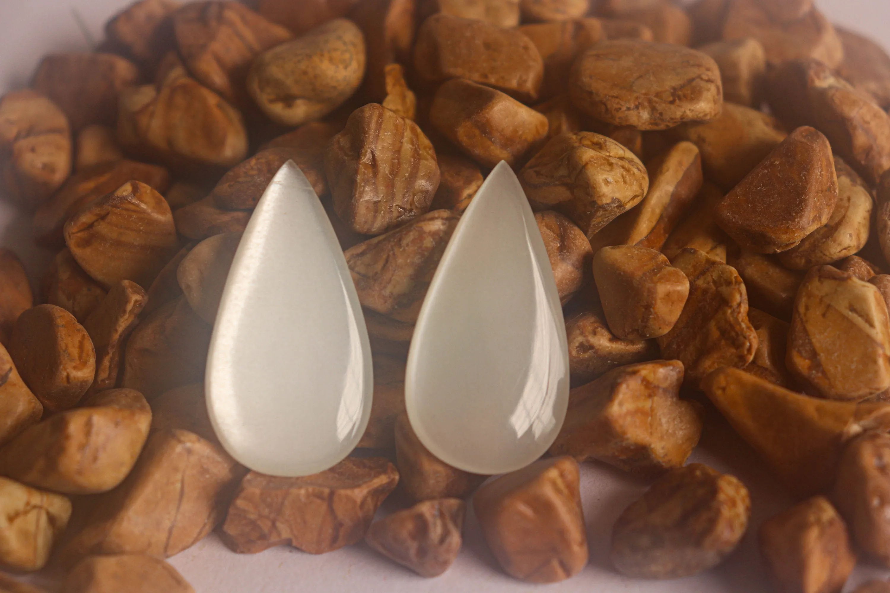 White Moonstone Pear Shape Matching Pair Briolette | 18x33mm | Hand Polished Natural Moonstone | Beadsforyourjewellery