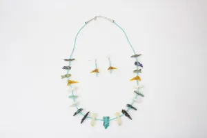 Zuni Multistone Fetish Necklace and Earring Set by Lena Boone
